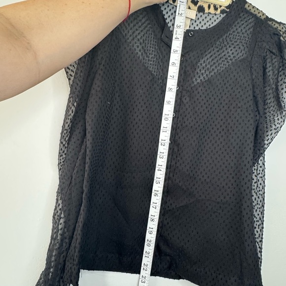 H&M Lace Polka Dot Sheer Top – Size 4, Puffed Sleeves - Picture 9 of 16